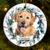 Custom Photo Life With Your Pet On Christmas Is Pure Bliss - Dog & Cat Personalized Custom Ornament - Ceramic Round Shaped - Christmas Gift For Pet Owners, Pet Lovers
