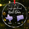 I Wish My Bestie Lived Next Door - Bestie Personalized Custom Circle Glass Ornament - Christmas Gift For Best Friends, BFF, Sisters