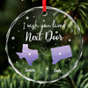 I Wish My Bestie Lived Next Door - Bestie Personalized Custom Circle Glass Ornament - Christmas Gift For Best Friends, BFF, Sisters