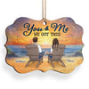 Our Hearts Speak The Same Language - Couple Personalized Custom Ornament - Wood Benelux Shaped - Gift For Husband Wife, Anniversary