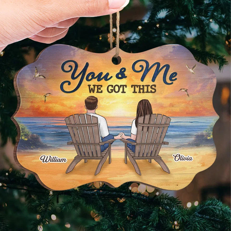 Our Hearts Speak The Same Language - Couple Personalized Custom Ornament - Wood Benelux Shaped - Gift For Husband Wife, Anniversary