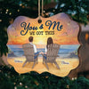 Our Hearts Speak The Same Language - Couple Personalized Custom Ornament - Wood Benelux Shaped - Gift For Husband Wife, Anniversary