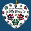 You Left Paw Prints On Our Hearts - Memorial Personalized Custom 3D Inflated Effect Printed Ornament - Ceramic Heart Shaped - Sympathy Gift, Christmas Gift For Pet Owners, Pet Lovers
