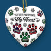 You Left Paw Prints On Our Hearts - Memorial Personalized Custom 3D Inflated Effect Printed Ornament - Ceramic Heart Shaped - Sympathy Gift, Christmas Gift For Pet Owners, Pet Lovers