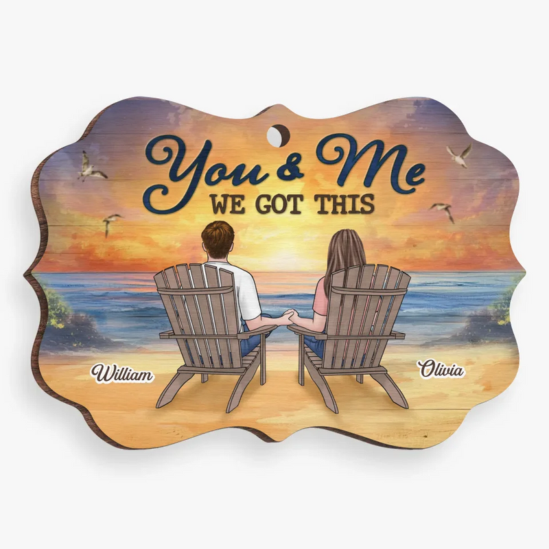 Custom Name Beach Couple Gifts - Personalized Ornament