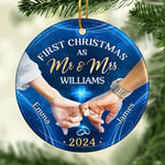 Custom Name First Christmas Couple Gifts - Personalized Ceramic Ornament