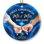 Custom Name First Christmas Couple Gifts - Personalized Ceramic Ornament