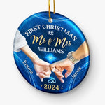 Custom Name First Christmas Couple Gifts - Personalized Ceramic Ornament