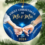Custom Name First Christmas Couple Gifts - Personalized Ceramic Ornament