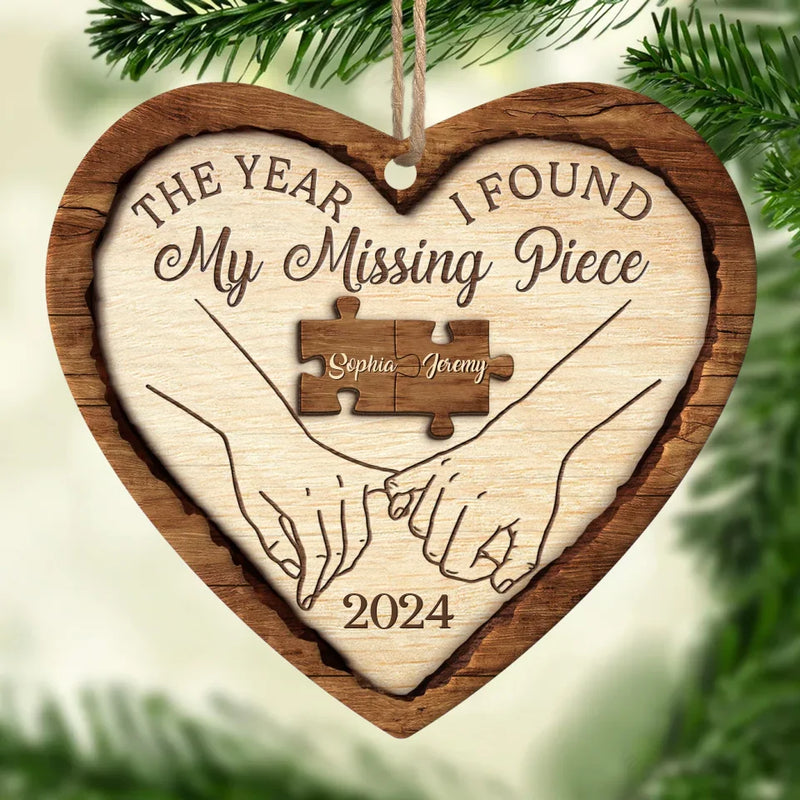 Two Hearts, One Love - Couple Personalized Custom Ornament - Wood Custom Shaped - Christmas Gift For Husband Wife, Anniversary