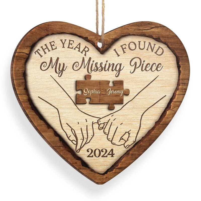 Two Hearts, One Love - Couple Personalized Custom Ornament - Wood Custom Shaped - Christmas Gift For Husband Wife, Anniversary