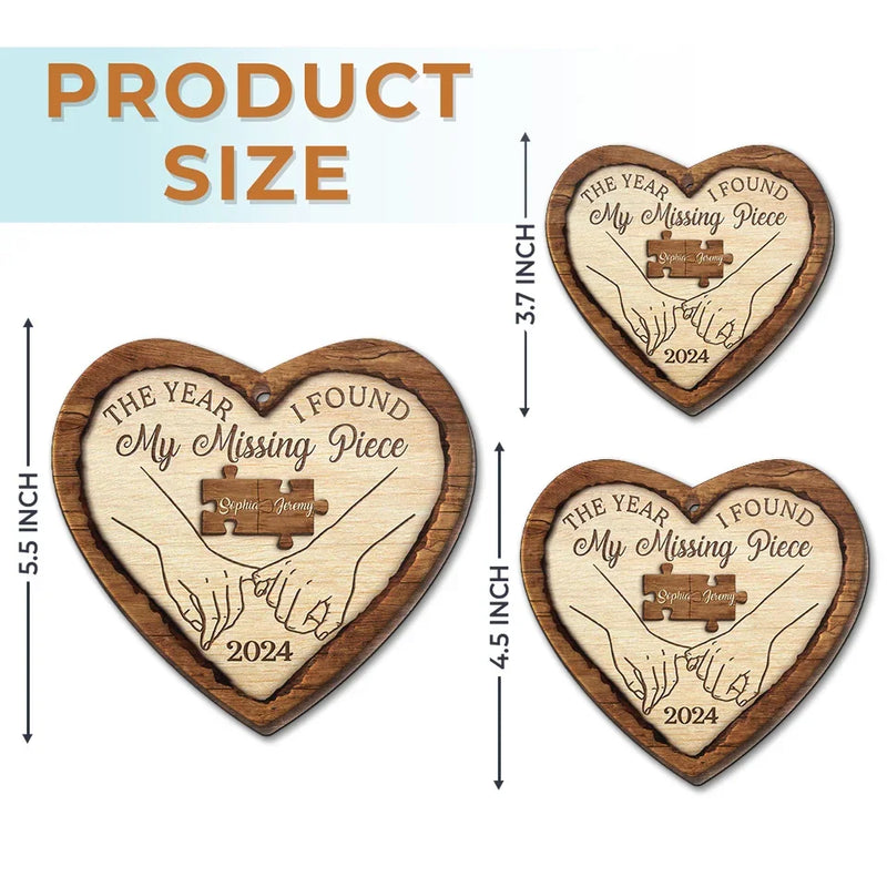 Two Hearts, One Love - Couple Personalized Custom Ornament - Wood Custom Shaped - Christmas Gift For Husband Wife, Anniversary