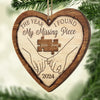 Two Hearts, One Love - Couple Personalized Custom Ornament - Wood Custom Shaped - Christmas Gift For Husband Wife, Anniversary