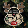Our Little Reindeer Is Ready For Their First Sleigh Ride! - Family Personalized Custom Ornament - Acrylic Custom Shaped - Christmas Gift For Baby Kids, Newborn Baby, First Christmas