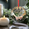 Married And Merry This Christmas - Couple Personalized Custom Circle Glass Ornament - Christmas Gift For Husband Wife, Anniversary, First Christmas
