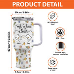 Custom Name Long Distance Friendship Gifts - Personalized 40 Oz Tumbler With Handle