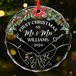 Custom Name First Christmas Gifts for Newlyweds - Personalized Glass Ornament