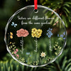Sisters Are Different Flowers From The Same Garden - Bestie Personalized Custom Circle Glass Ornament - Christmas Gift For Best Friends, BFF, Sisters