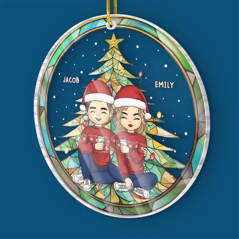 My Favorite Place Is Inside Your Hug - Couple Personalized Custom Ornament - Acrylic Custom Shaped - Christmas Gift For Husband Wife, Anniversary