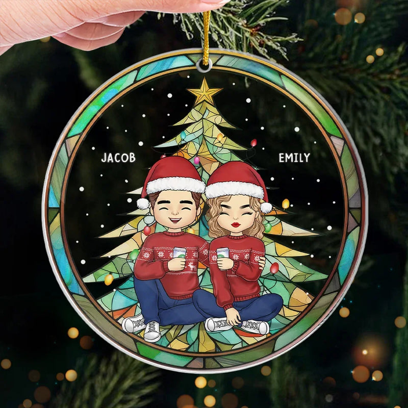 My Favorite Place Is Inside Your Hug - Couple Personalized Custom Ornament - Acrylic Custom Shaped - Christmas Gift For Husband Wife, Anniversary