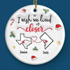 No Distance Is Too Far When Friendship Is Near - Bestie Personalized Custom 3D Inflated Effect Printed Ornament - Ceramic Round Shaped - Christmas Gift For Best Friends, BFF, Sisters