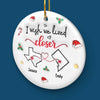 No Distance Is Too Far When Friendship Is Near - Bestie Personalized Custom 3D Inflated Effect Printed Ornament - Ceramic Round Shaped - Christmas Gift For Best Friends, BFF, Sisters