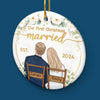 Our Hearts Speak A Language All Their Own - Couple Personalized Custom Ornament - Ceramic Round Shaped - Christmas Gift For Husband Wife, Anniversary, First Christmas