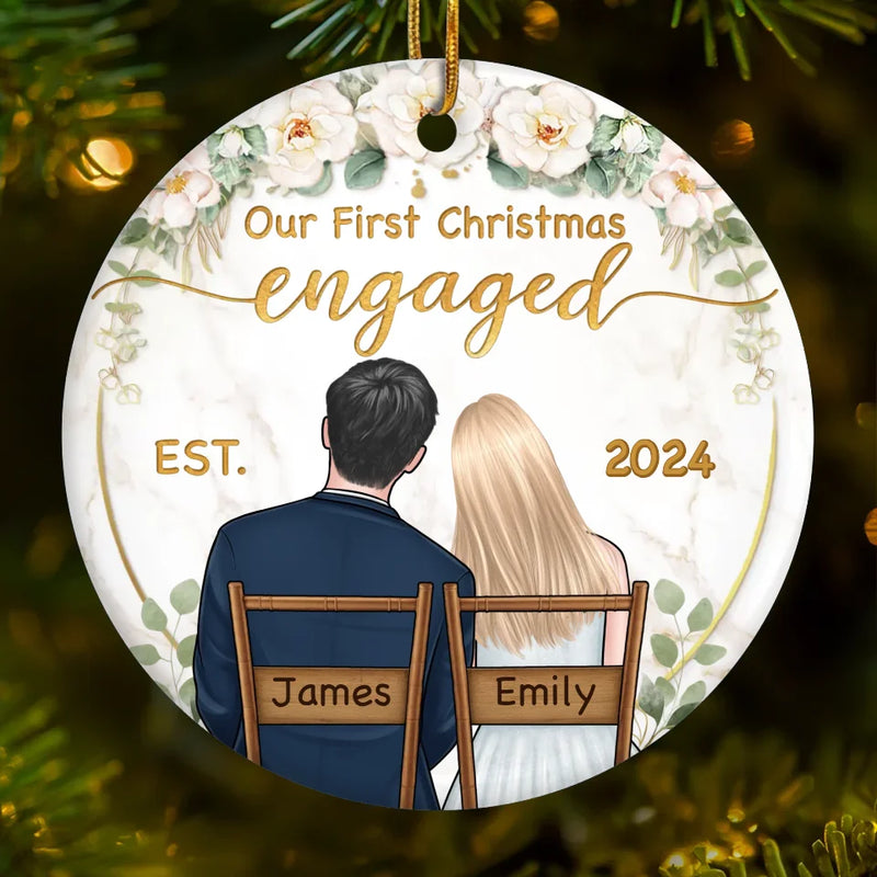 Our Hearts Speak A Language All Their Own - Couple Personalized Custom Ornament - Ceramic Round Shaped - Christmas Gift For Husband Wife, Anniversary, First Christmas