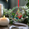 Merry Christmas To My Very Best Homies - Bestie Personalized Custom Circle Glass Ornament - Christmas Gift For Best Friends, BFF, Sisters