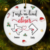 No Distance Is Too Far When Friendship Is Near - Bestie Personalized Custom 3D Inflated Effect Printed Ornament - Ceramic Round Shaped - Christmas Gift For Best Friends, BFF, Sisters