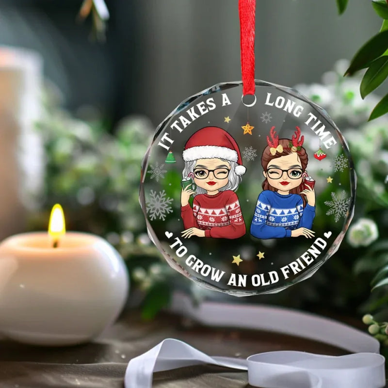 Christmas Friendship Gifts for Best Friends - Glass Ornament
