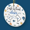Long Distance No Matter The Distance, Friends Stay Close In Heart - Bestie Personalized Custom 3D Inflated Effect Printed Ornament - Ceramic Round Shaped - Christmas Gift For Best Friends, BFF, Sisters