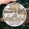 The Only Gift I Want This Year Is Your Presence - Couple Personalized Custom Ornament - Wood Custom Shaped - Christmas Gift For Husband Wife, Anniversary, First Christmas