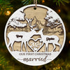 The Only Gift I Want This Year Is Your Presence - Couple Personalized Custom Ornament - Wood Custom Shaped - Christmas Gift For Husband Wife, Anniversary, First Christmas