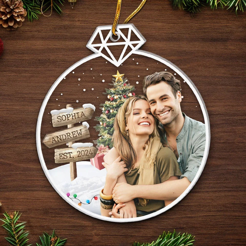 Custom Photo I Love You From Head To Mistletoe - Couple Personalized Custom Ornament - Acrylic Custom Shaped - Christmas Gift For Husband Wife, Anniversary