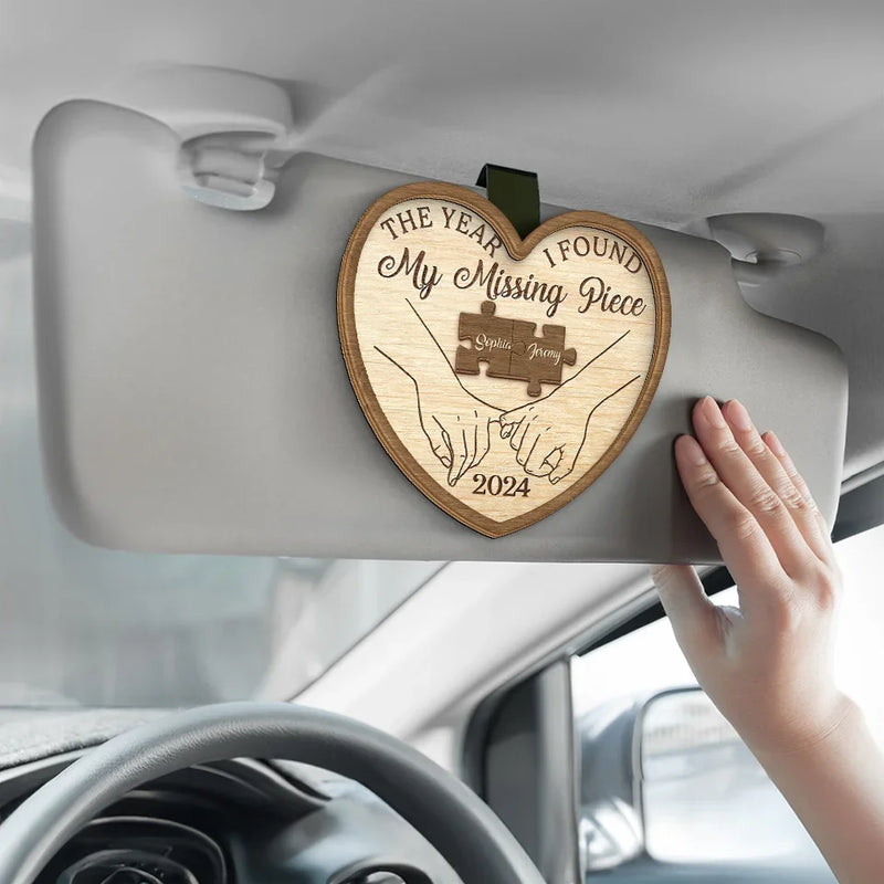 Every Mile Is Magic With You By My Side - Couple Personalized Custom Car Visor Clip - Christmas Gift For Husband Wife, Anniversary