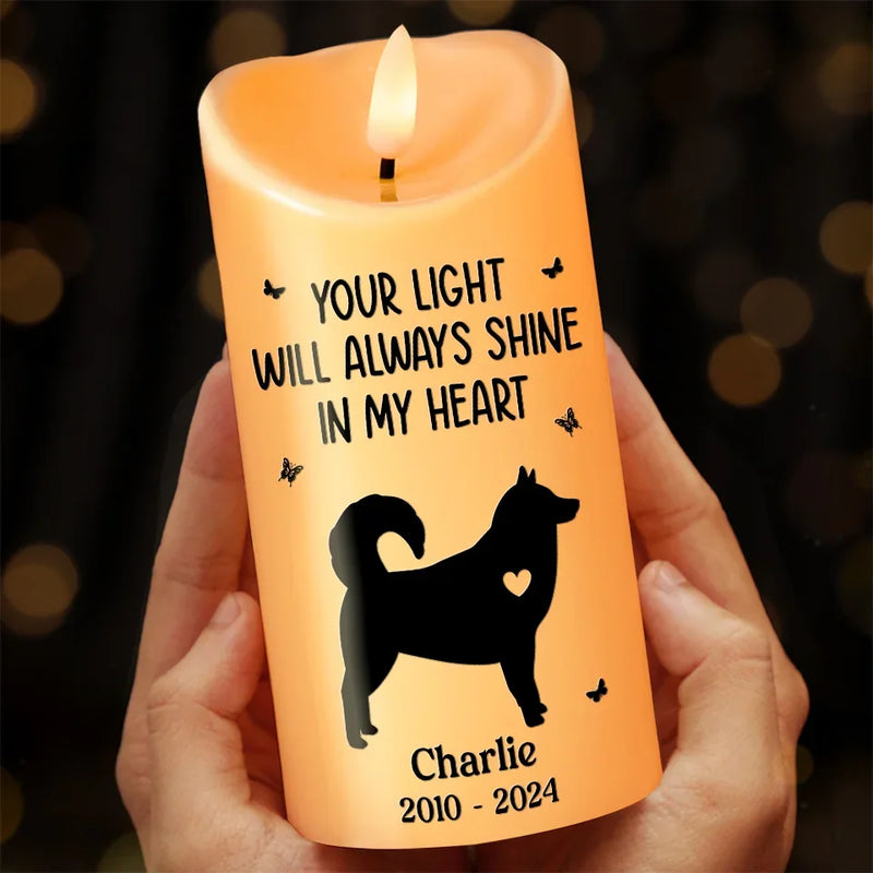 Forever Loved, Always In Our Hearts - Memorial Personalized Custom LED Candle - Sympathy Gift, Christmas Gift For Pet Owners, Pet Lovers