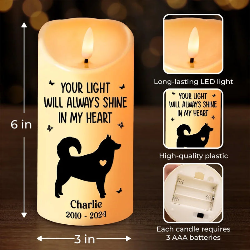 Forever Loved, Always In Our Hearts - Memorial Personalized Custom LED Candle - Sympathy Gift, Christmas Gift For Pet Owners, Pet Lovers