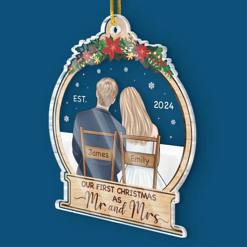 Custom Name First Christmas Gifts for Couples - Personalized Ornament