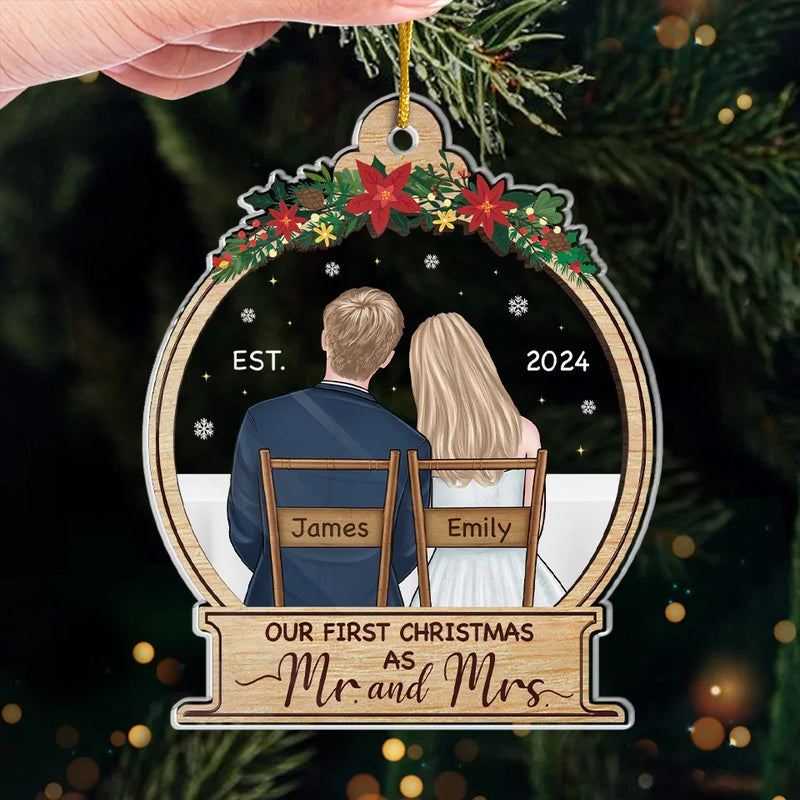 Custom Name First Christmas Gifts for Couples - Personalized Ornament