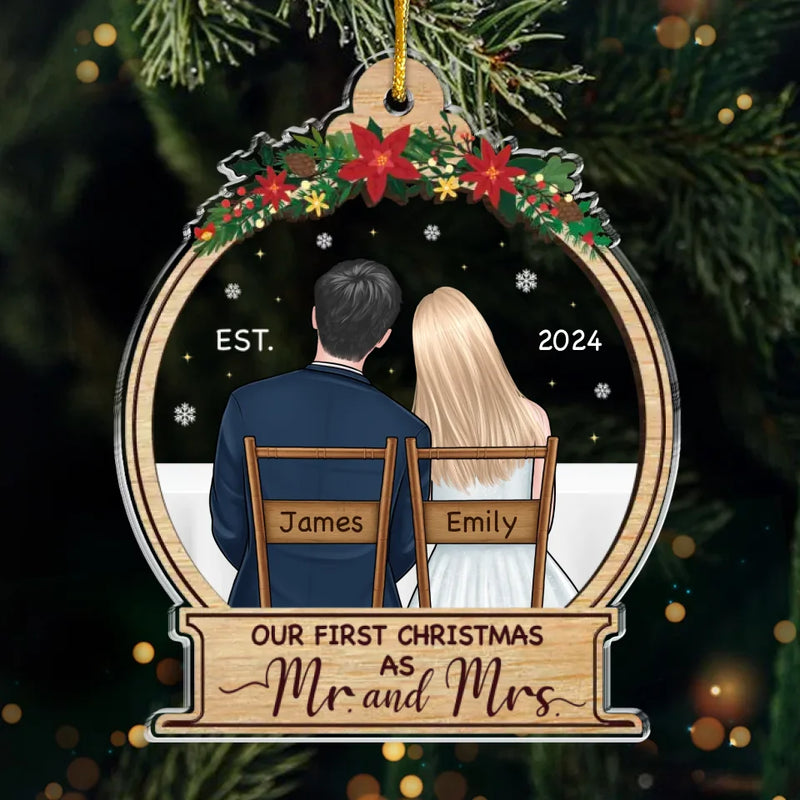 Custom Name First Christmas Gifts for Couples - Personalized Ornament