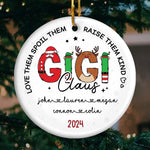 Custom Name Gigi Claus Christmas Family Gifts - Personalized Ceramic Ornament