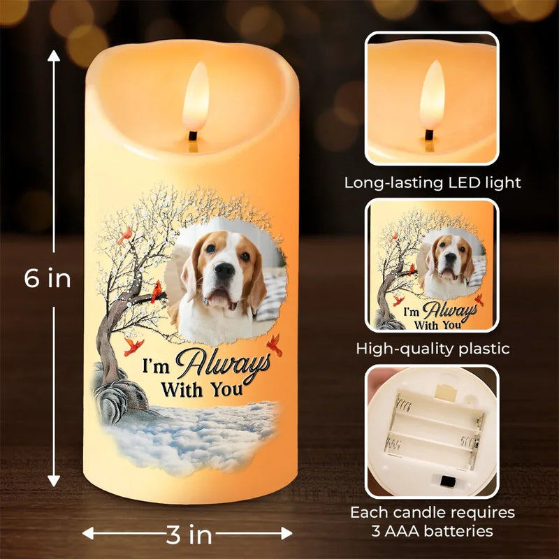 Custom Photo A Companion Is Gone, But The Memory Lives On - Memorial Personalized Custom LED Candle - Christmas Gift, Sympathy Gift For Pet Owners, Pet Lovers