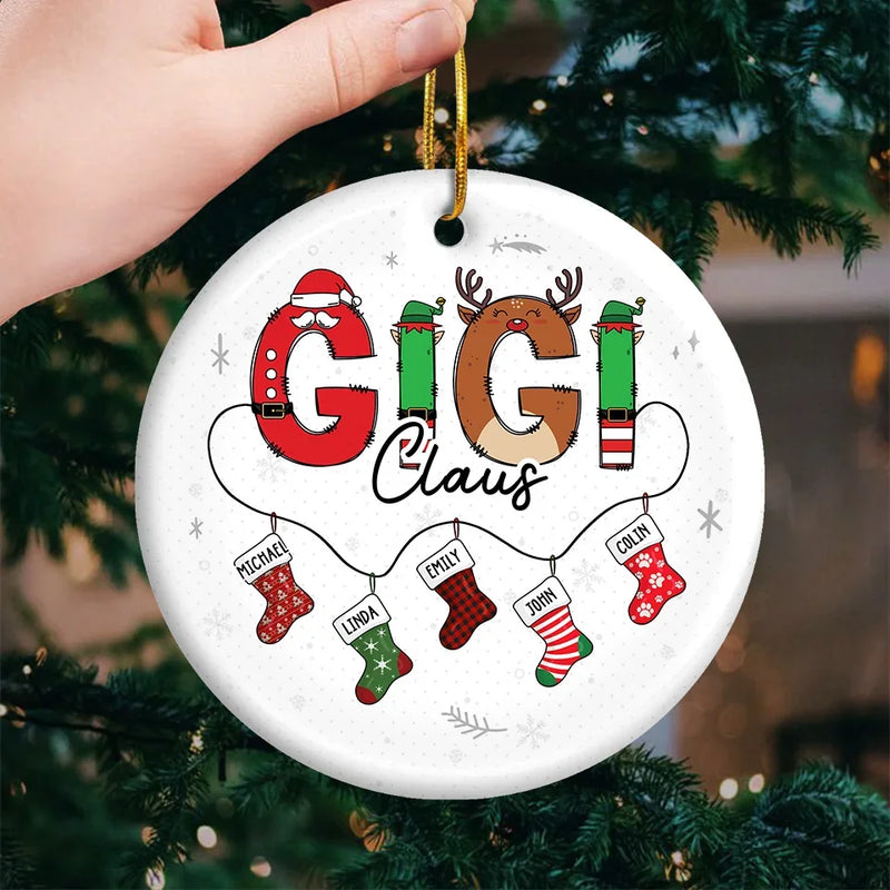 Custom Name Christmas Family Gifts - Personalized Ceramic Ornament