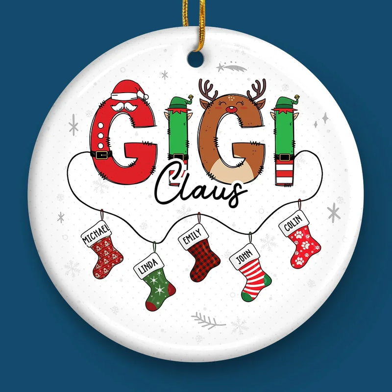 Custom Name Christmas Family Gifts - Personalized Ceramic Ornament
