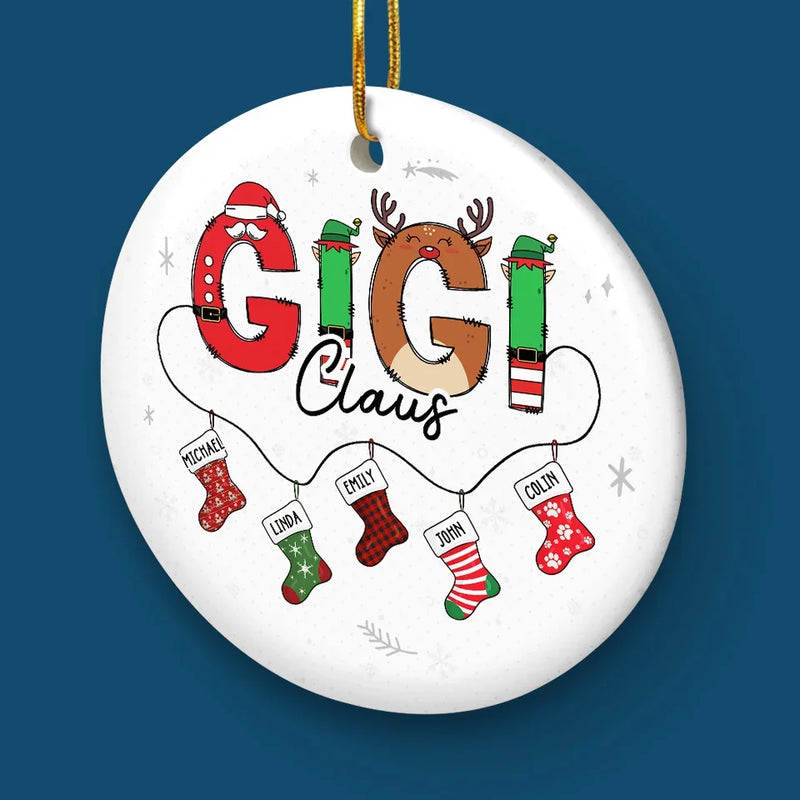Custom Name Christmas Family Gifts - Personalized Ceramic Ornament