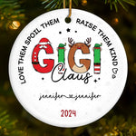 Custom Name Gigi Claus Christmas Family Gifts - Personalized Ceramic Ornament