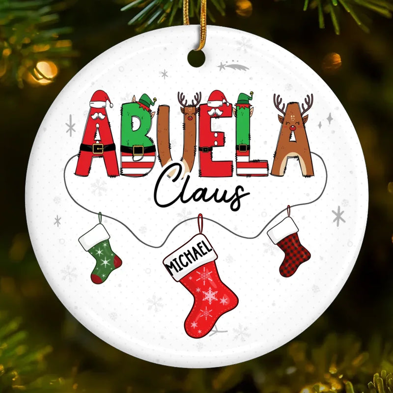 Custom Name Christmas Family Gifts - Personalized Ceramic Ornament