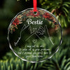 Hand In Hand, We Face The World Together - Bestie Personalized Custom Circle Glass Ornament - Christmas Gift For Best Friends, BFF, Sisters