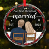 My Love For You Is Evergreen - Couple Personalized Custom Circle Glass Ornament - Christmas Gift For Husband Wife, Anniversary, First Christmas